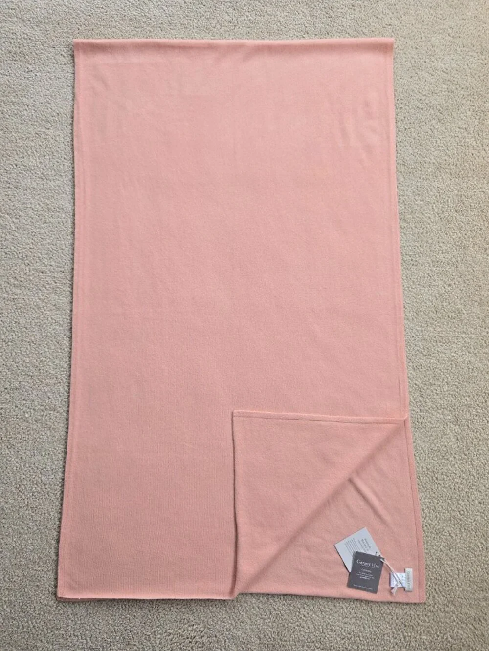 NWT Garnet Hill Cashmere Scarf Pink Knit - Picture 5 of 16